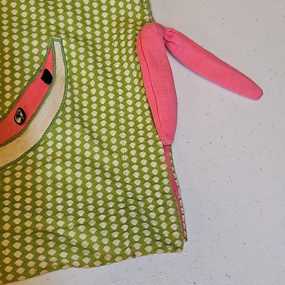 Vintage Carter's Watermelon Dress 5 Girls green pink white 70s Cute